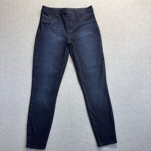 Spanx Jeans Womens Large Blue Jeanish Ankle Leggings Shaping Pull On Denim